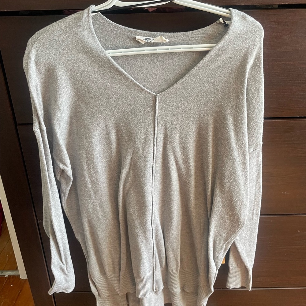 Double Zero Light Gray V-Neck Sweater
